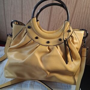 Joe's Jeans Yellow Leather Shouler/Crossbody Handbag